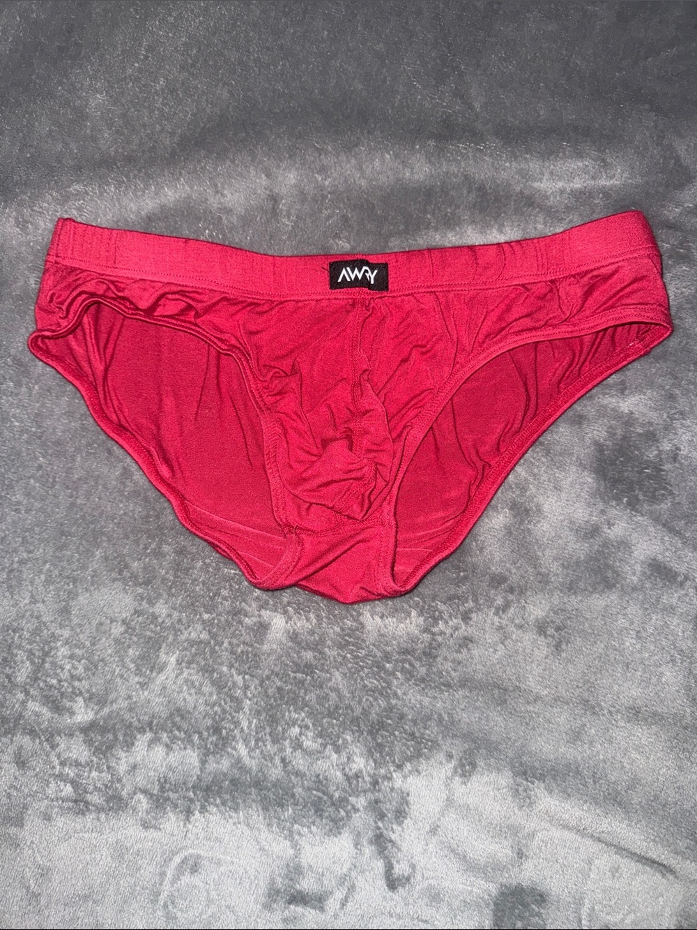 AWAY Men's Red Cotton-Blend Brief